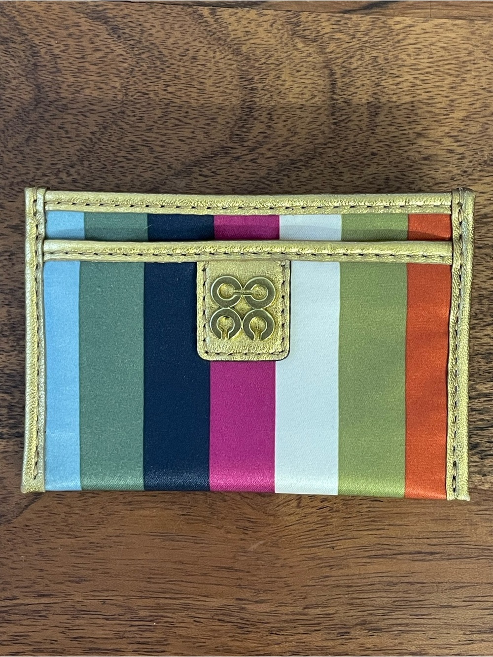 COACH Vintage Julie Sateen Legacy Stripe Card Case